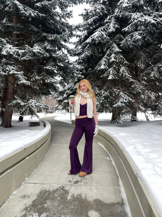 Noosa Flare Pants - Plum