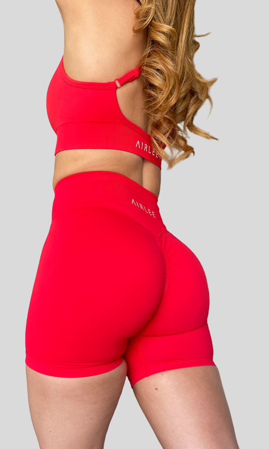 Mini Scrunch Shorts - Cherry