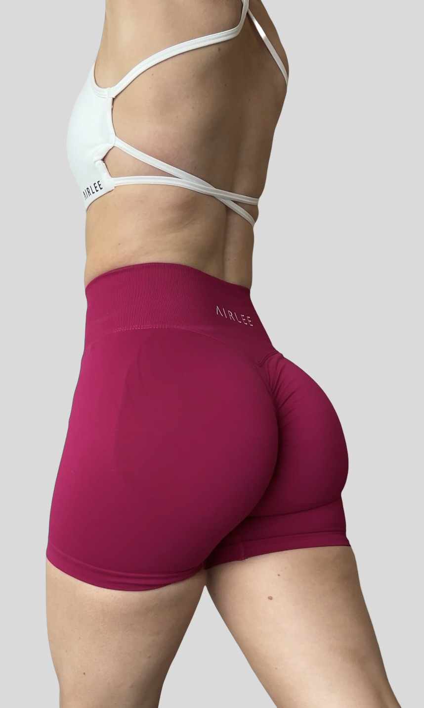 Signature Scrunch Shorts - Raspberry
