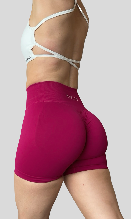 Signature Scrunch Shorts - Raspberry