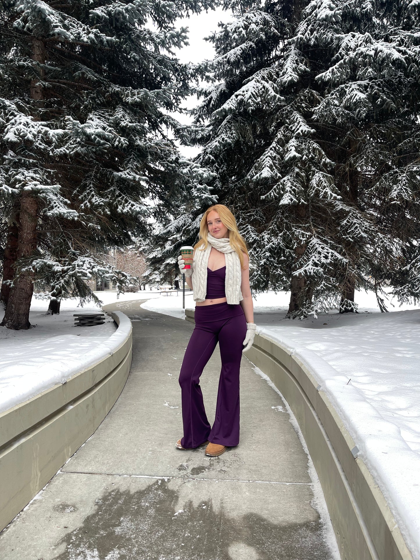 Noosa Flare Pants - Plum